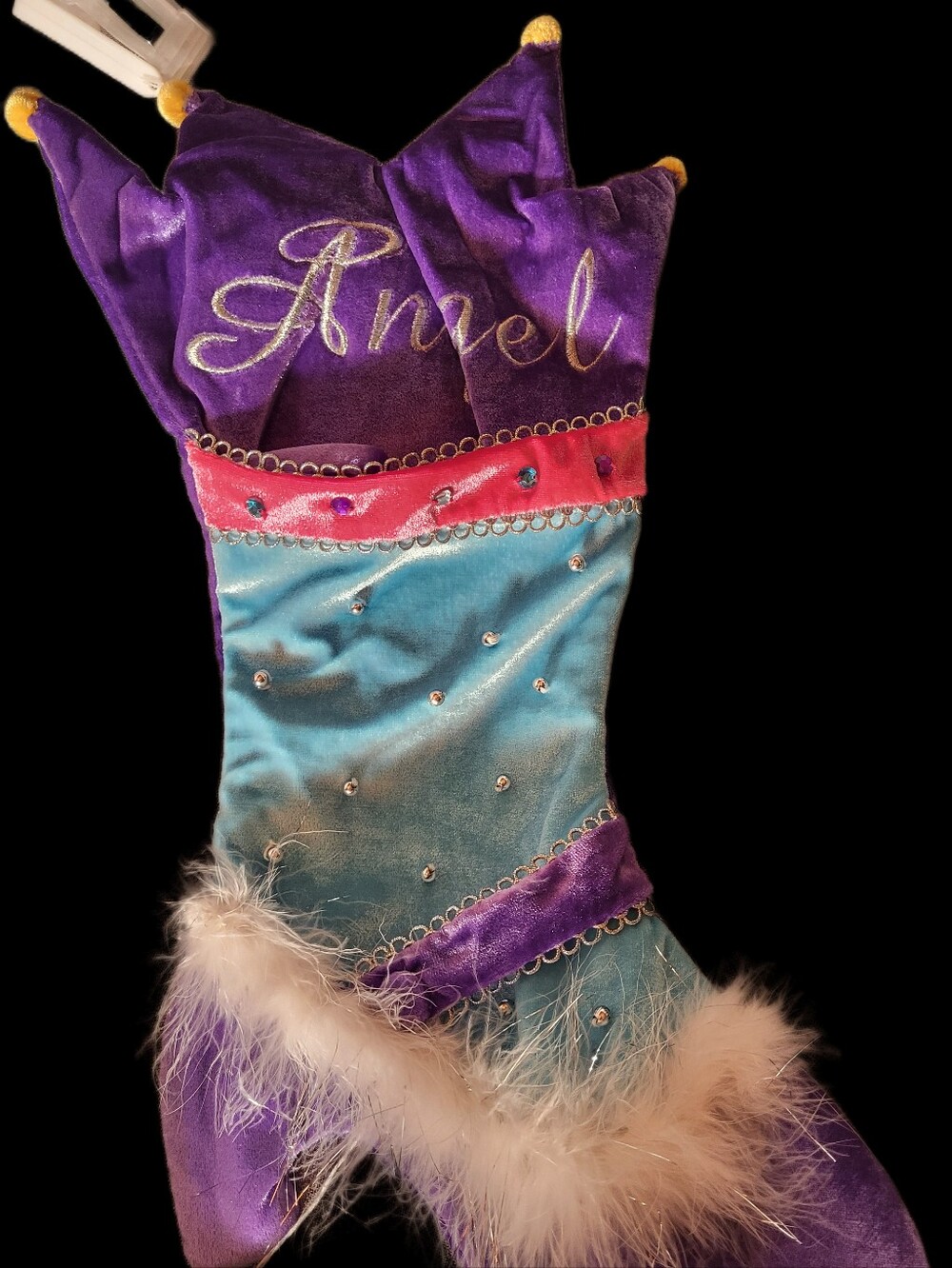 Velvet Jester Holiday Stocking Set - Multicolor PRINCESS, ANGEL - Picture 3 of 4